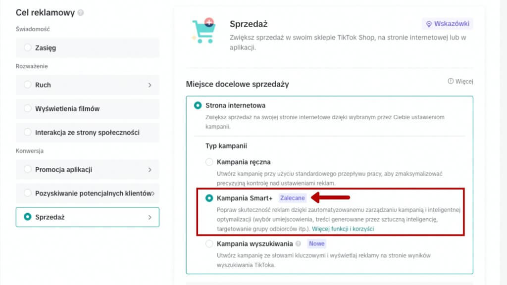 Kampania TikTok Smart +